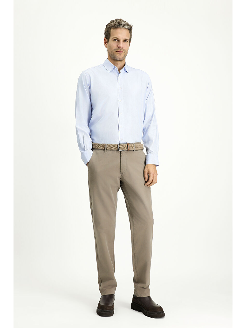 Kahverengi Regular Fit Elastanlı Kanvas / Chino Pantolon-2