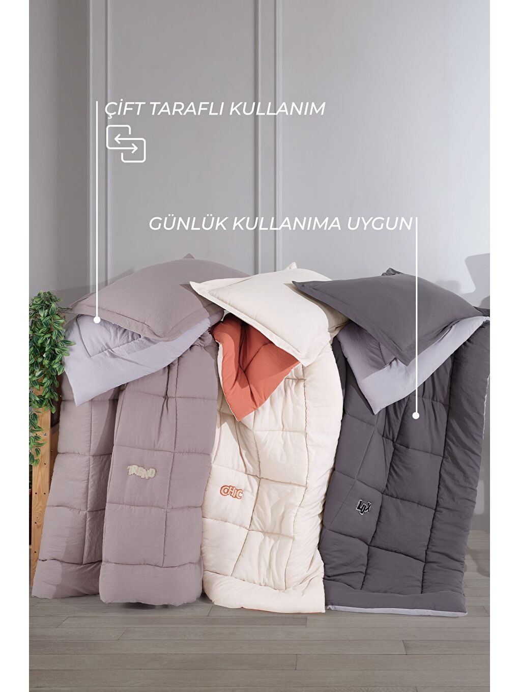 Violet Comfort Uyku Seti Çift Kişilik Ekru-2