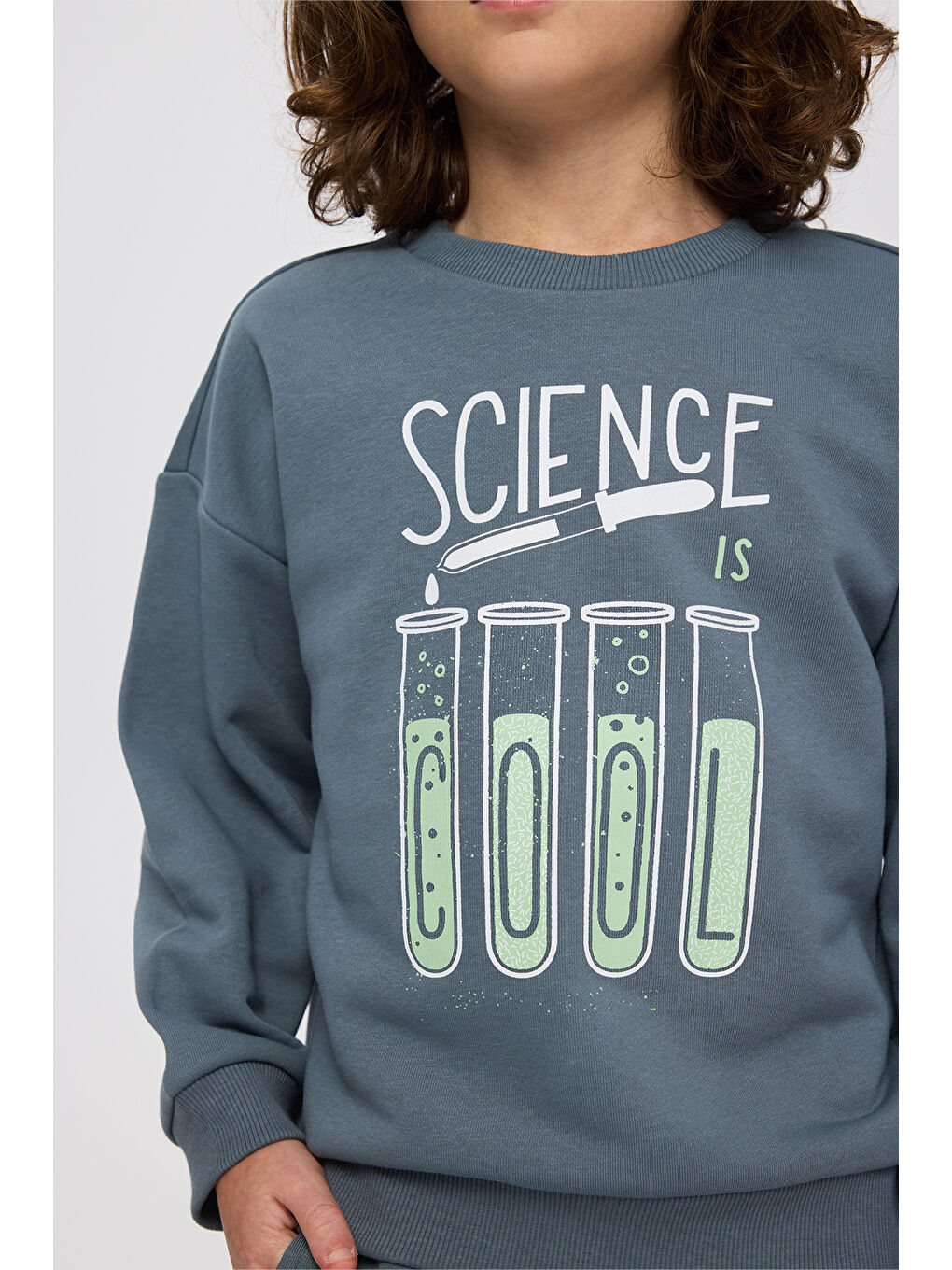 Erkek Çocuk Baskılı Petrol Sweatshirt-4