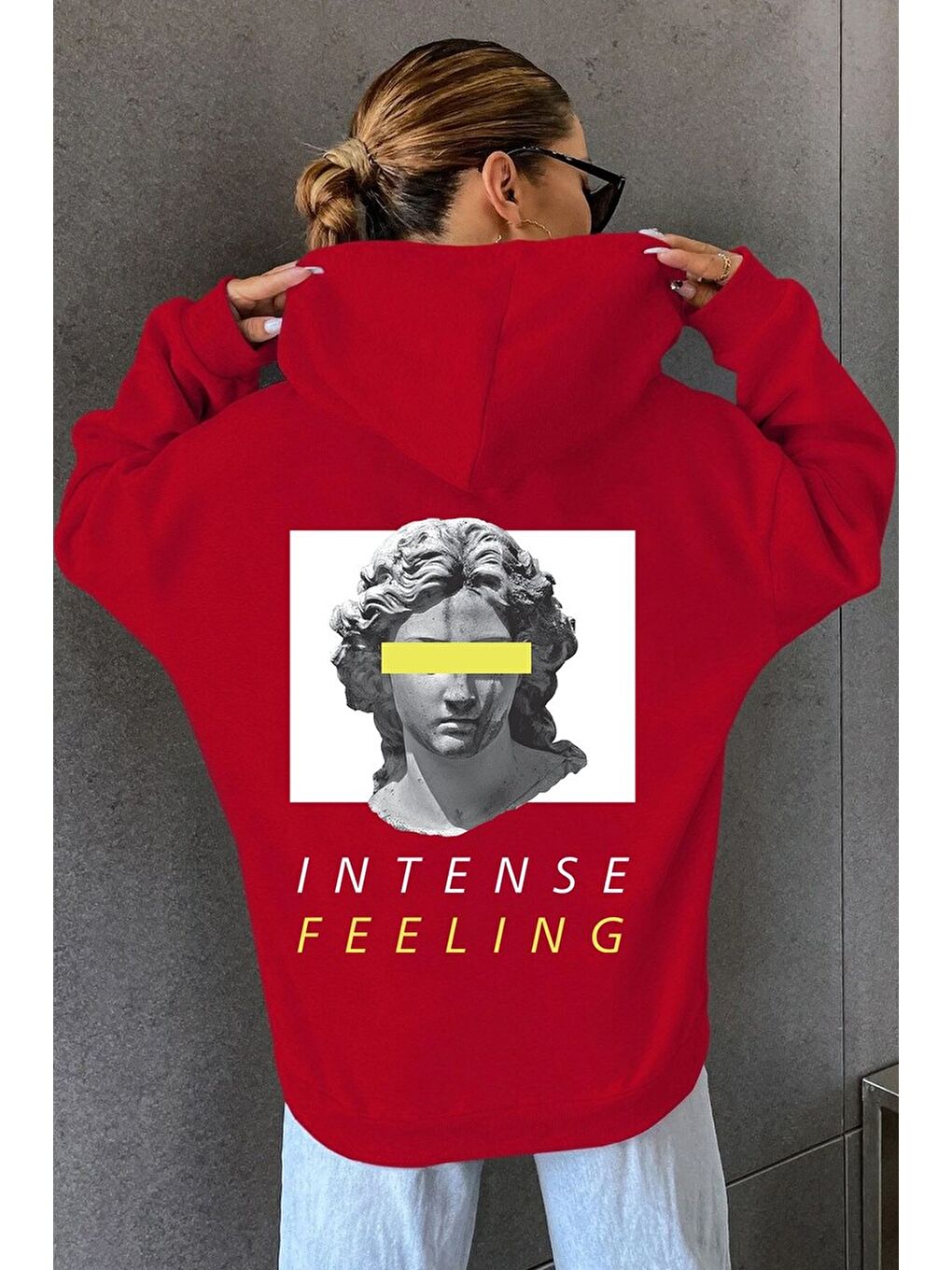 uyguntarz Kırmızı Unisex Aesthetic Baskılı Sweatshirt