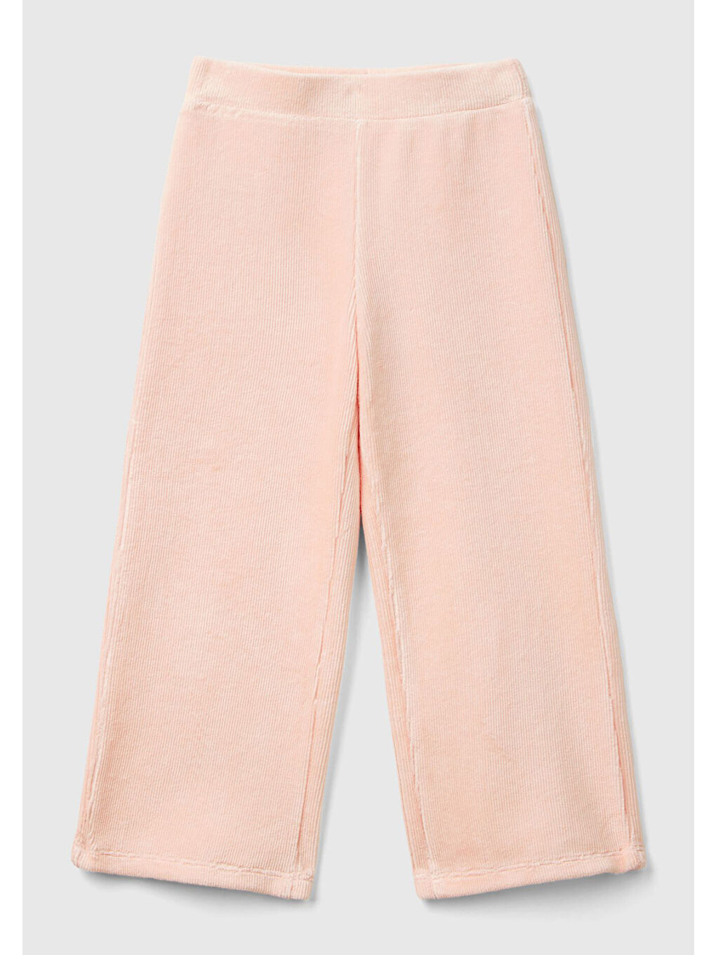 Kız Çocuk Toz Pembe Arkası Logo İşlemeli Geniş Paça Pantolon