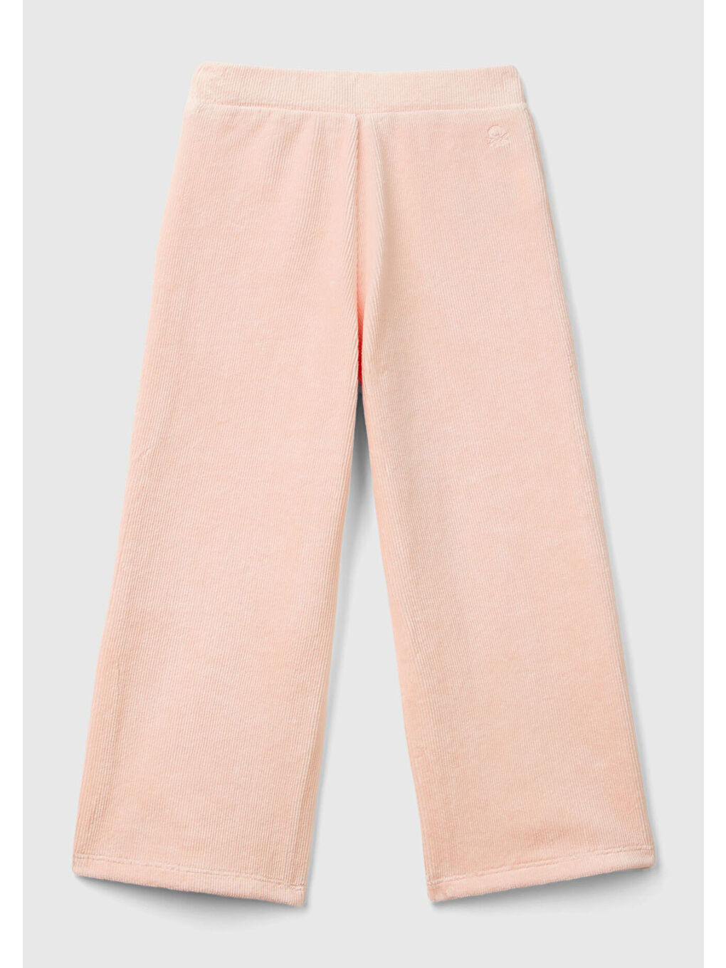 Kız Çocuk Toz Pembe Arkası Logo İşlemeli Geniş Paça Pantolon-1