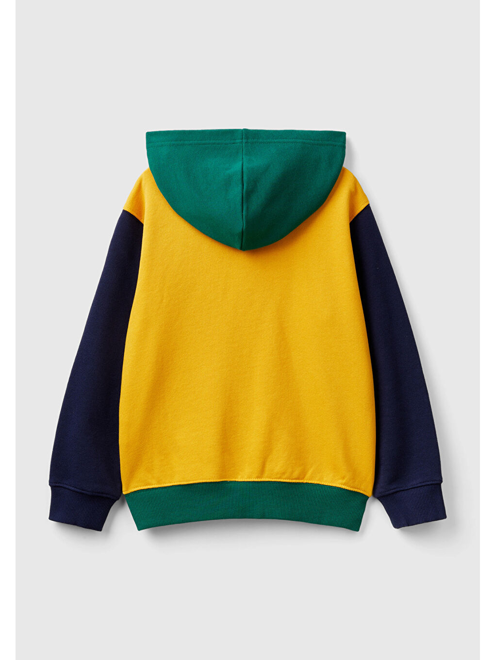 United Colors Of Benetton Erkek Çocuk Sarı Mix Önü Logo İşlemeli Fermuarlı ve Kapüşonlu Sweatshirt - 1