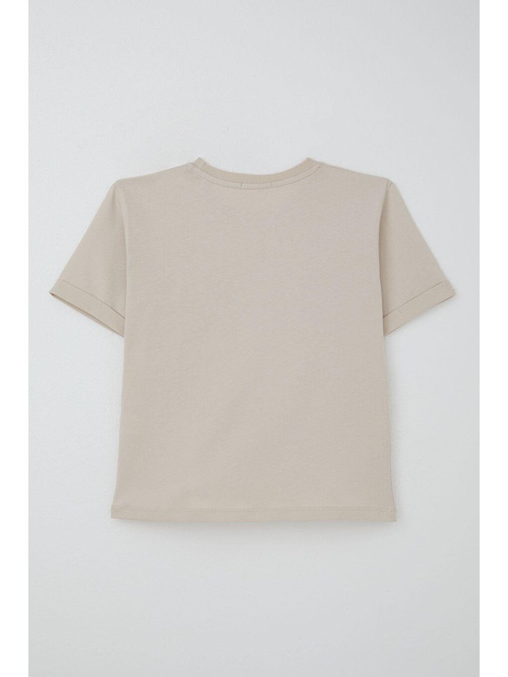 Erkek Çocuk Şortlu Takm Yazı Baskılı Beli Lastikli Cepli Bej (6-12 Yaş)-3