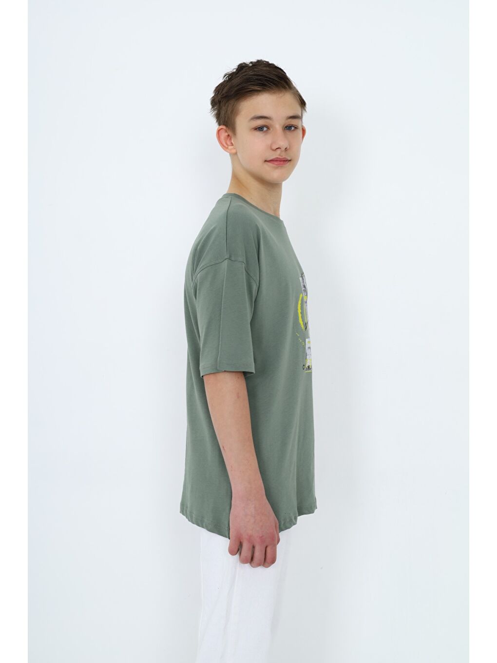 Ekru Erkek Çocuk Baskılı Tişört-3