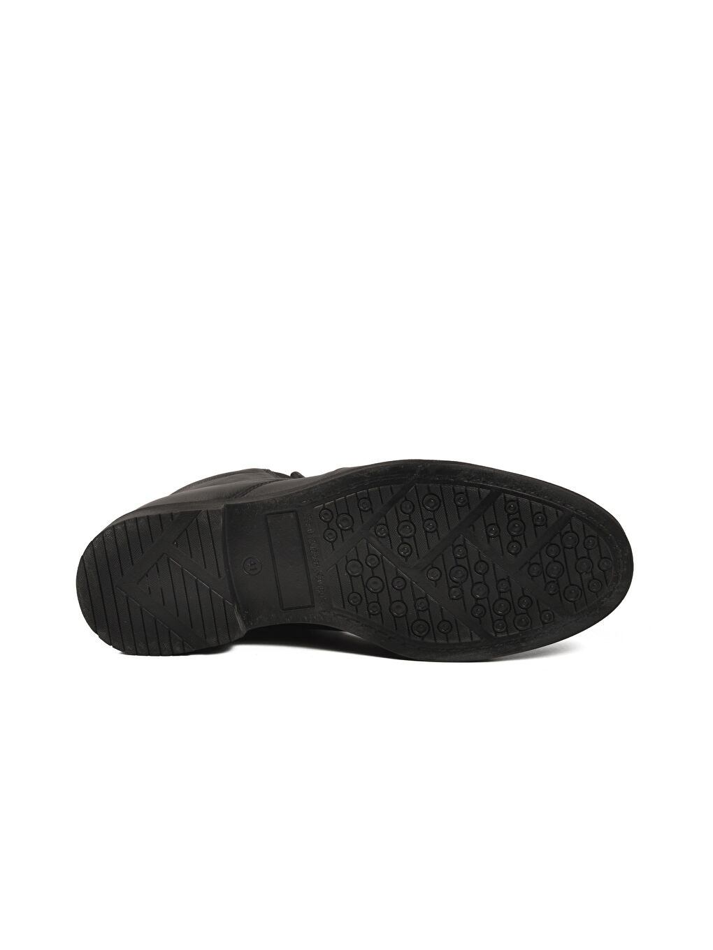 Siyah Hakiki Deri Polarlı Kaymaz Fermuarlı Erkek Bot 02015 M-4