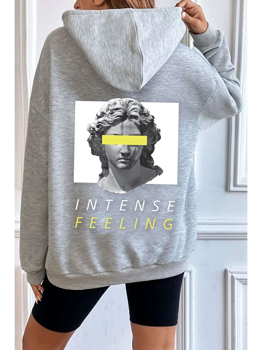 uyguntarz Gri Unisex Aesthetic Baskılı Sweatshirt