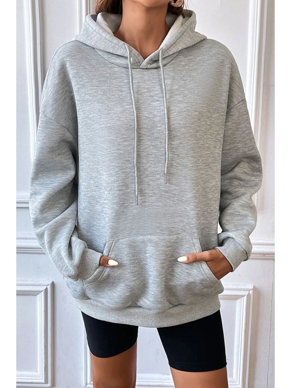 uyguntarz Gri Unisex Aesthetic Baskılı Sweatshirt - 1