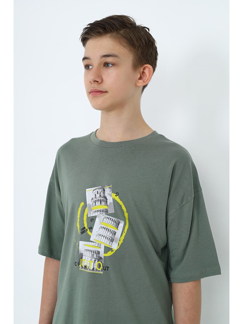 Ekru Erkek Çocuk Baskılı Tişört-4