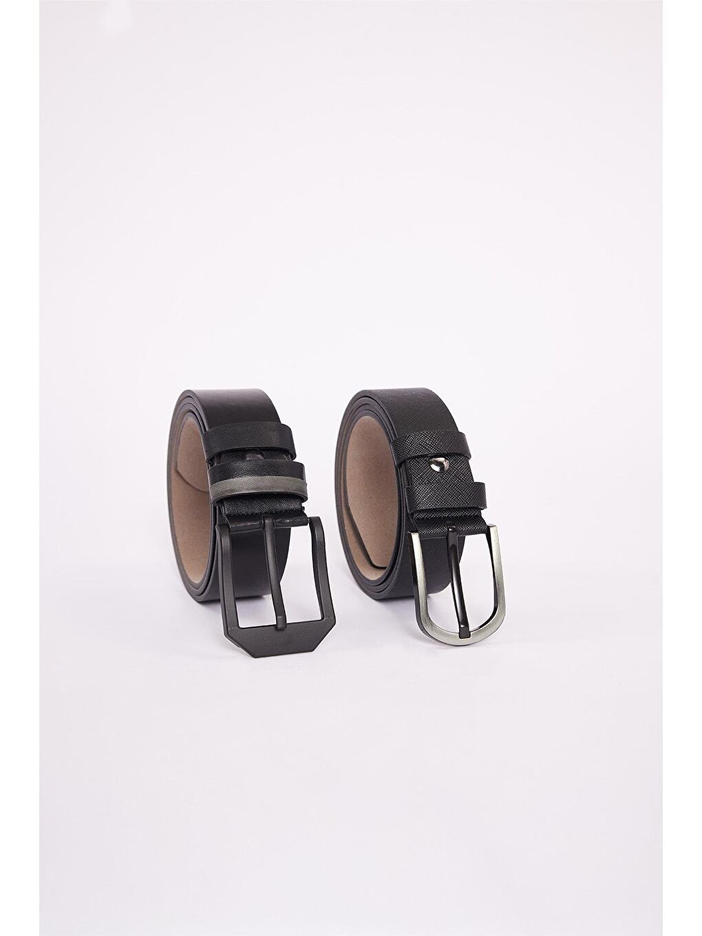 Erkek 2'Li Set 3,5 Cm Klasik 4 Cm Spor Siyah Kemer-2