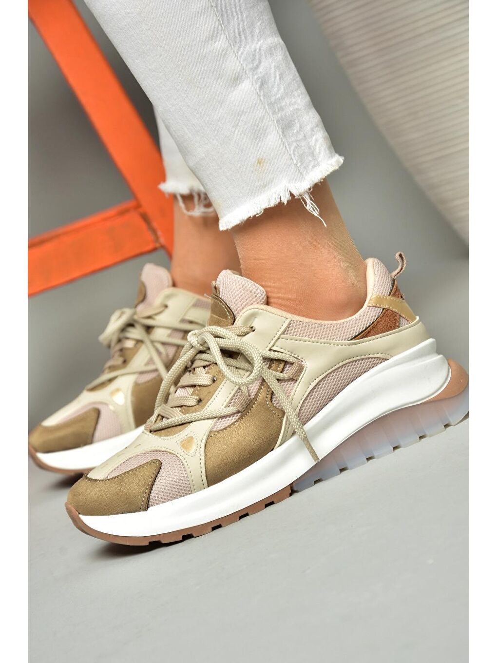 Bej S9734131 Vizon Kadın Sneakers-1