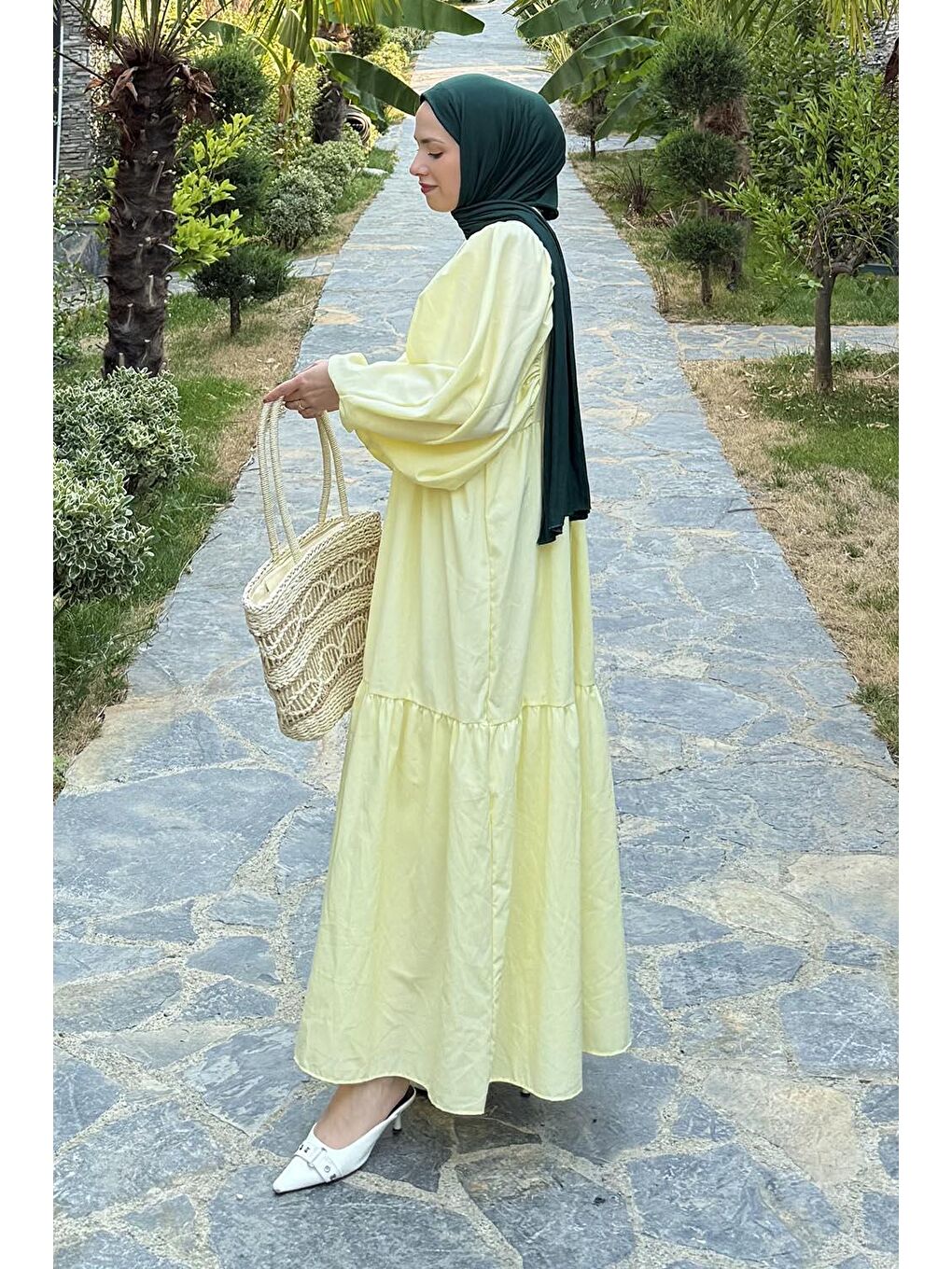 Yazlık Elica Elbise Sarı-1