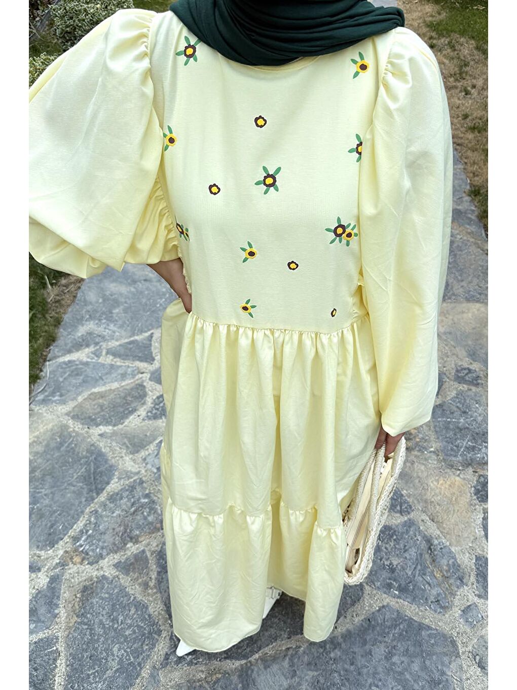 Yazlık Elica Elbise Sarı-2