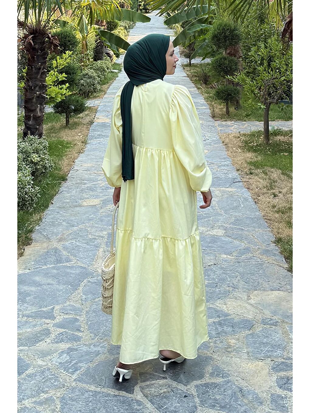 Yazlık Elica Elbise Sarı-3
