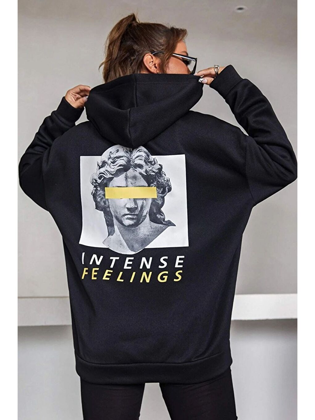 uyguntarz Siyah Unisex Aesthetic Baskılı Sweatshirt - 2