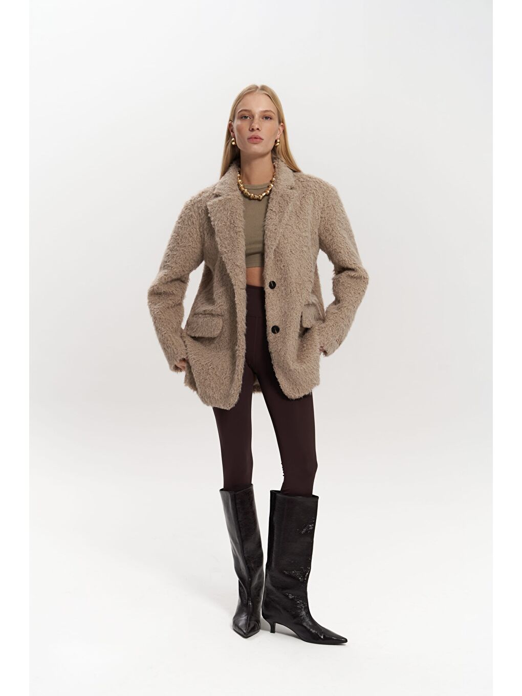 Mai Collection Bej Zermatt Taupe Blazer - 1