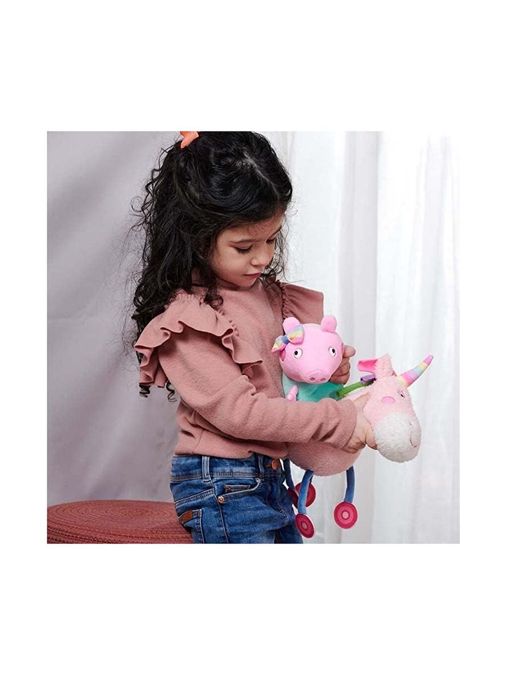 Peppa Pig Beyaz-Renklibaskı Peppa ve Unicorn Peluş - 1