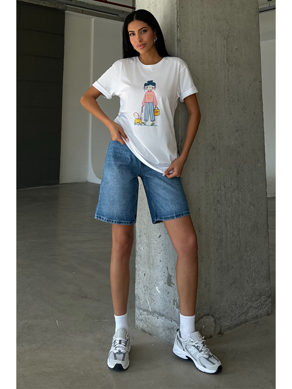 Mavi %100 Pamuk Yüksek Bel Gabardin None Denim 5 Cep Kadın Bermuda Şort @udine-2