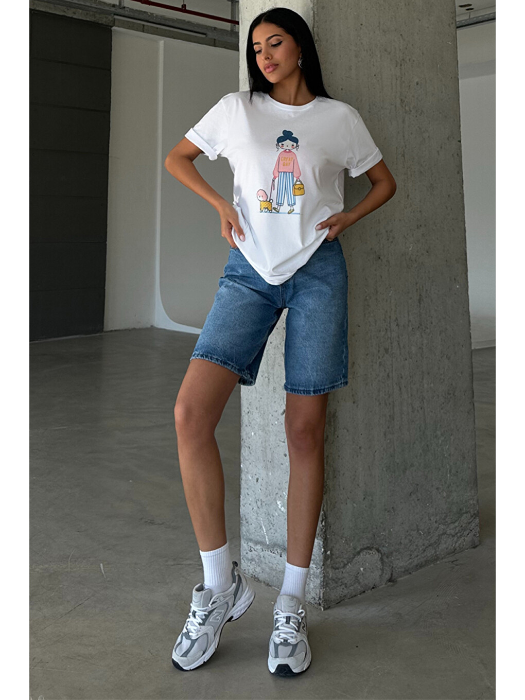 Mavi %100 Pamuk Yüksek Bel Gabardin None Denim 5 Cep Kadın Bermuda Şort @udine-6