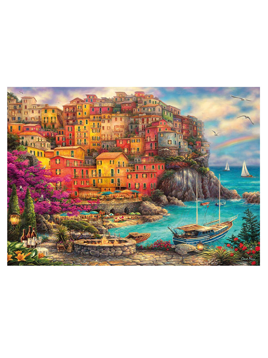 KS GAMES Renksiz Puzzle 4000 Parça A Beautiful Day at Cinque Terre 23506