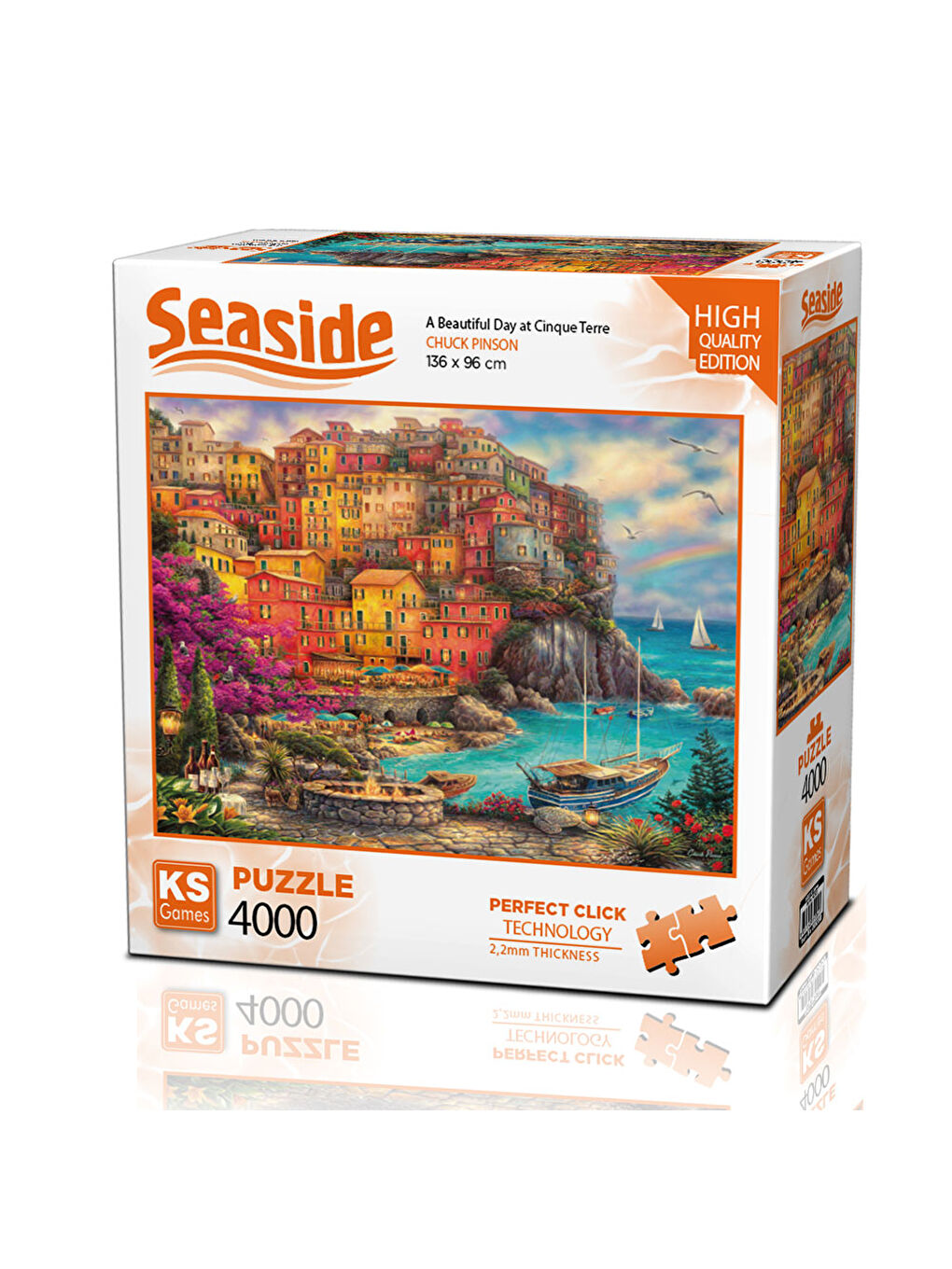 KS GAMES Renksiz Puzzle 4000 Parça A Beautiful Day at Cinque Terre 23506 - 1