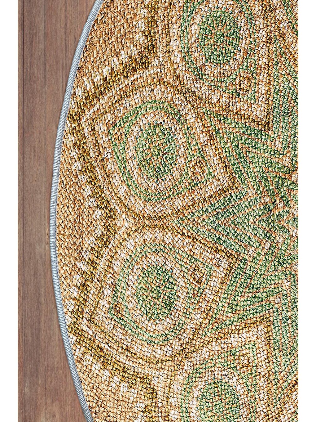 Bej Dekoratif Özel Tasarım Modern Halısı 180x180 cm-2