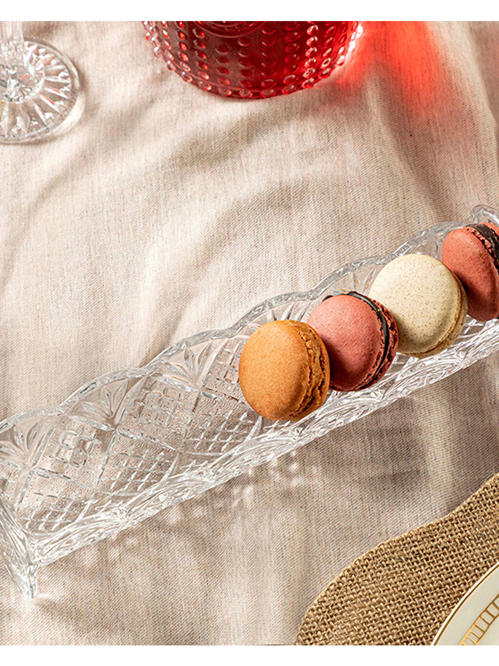 Renksiz Lusi Cam Sunum Tabağı 24 Cm-1