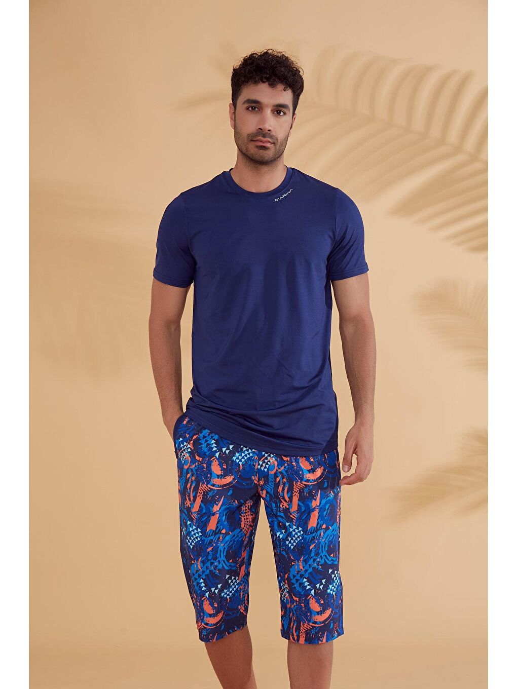 Lacivert Desenli Erkek Şort S2360