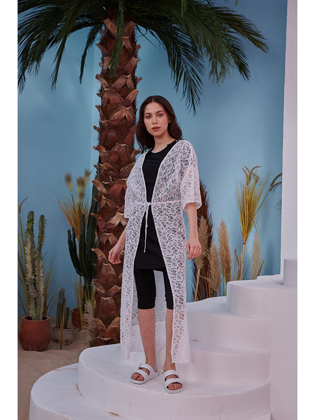 Önü Açık Pareo 498-600 Beyaz-1