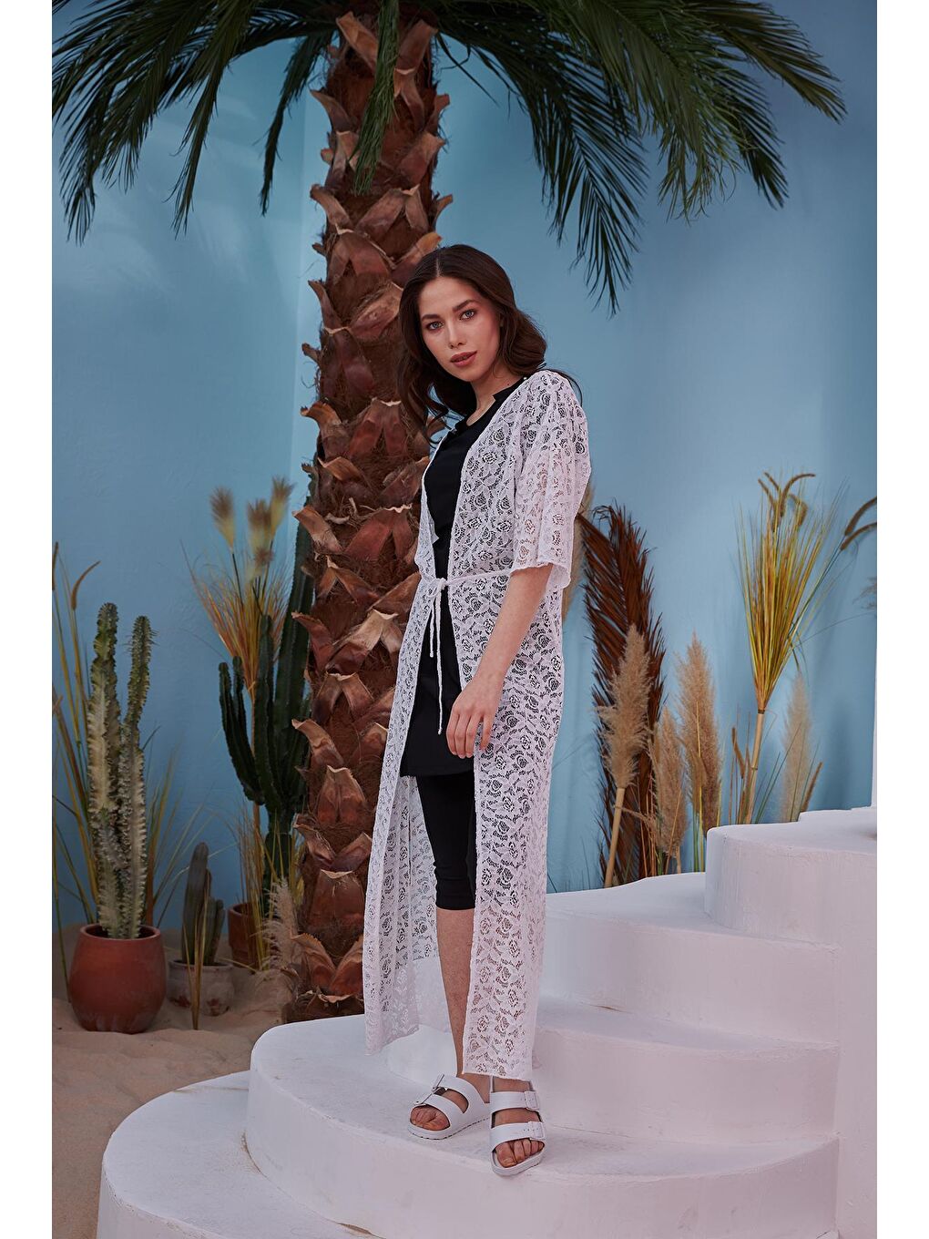 Önü Açık Pareo 498-600 Beyaz-2