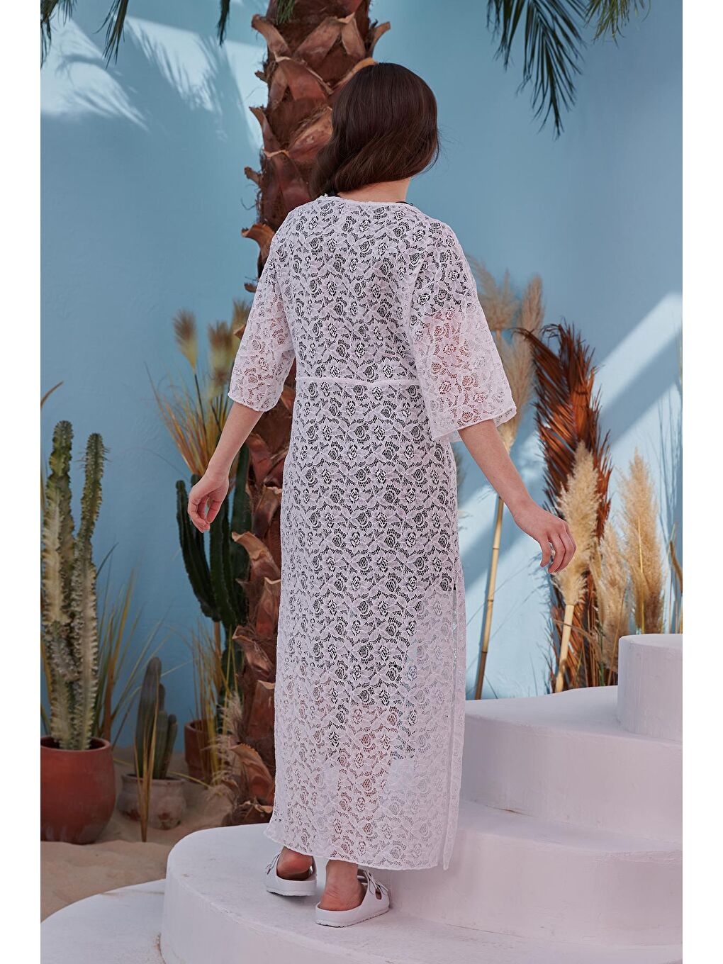 Önü Açık Pareo 498-600 Beyaz-3