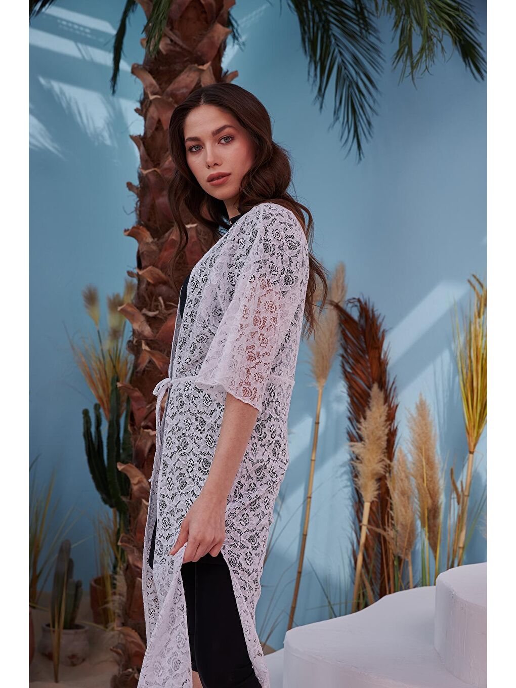 Önü Açık Pareo 498-600 Beyaz-4