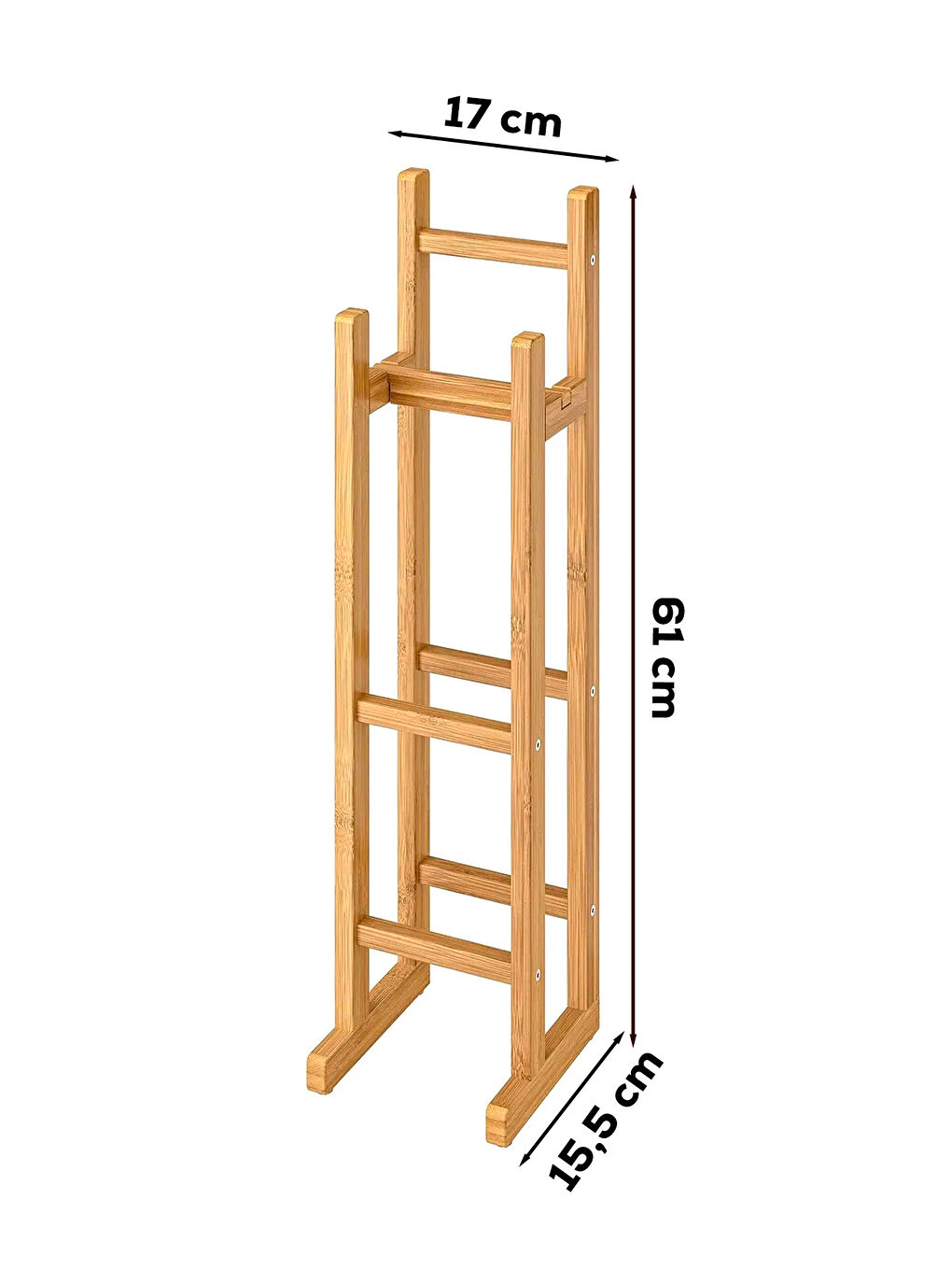Kahverengi 16615 Looris Bambu Yedekli Wc Kağıtlık Standlı-2