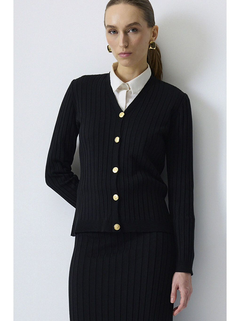 Siyah Hırka Etek Triko Takım-2