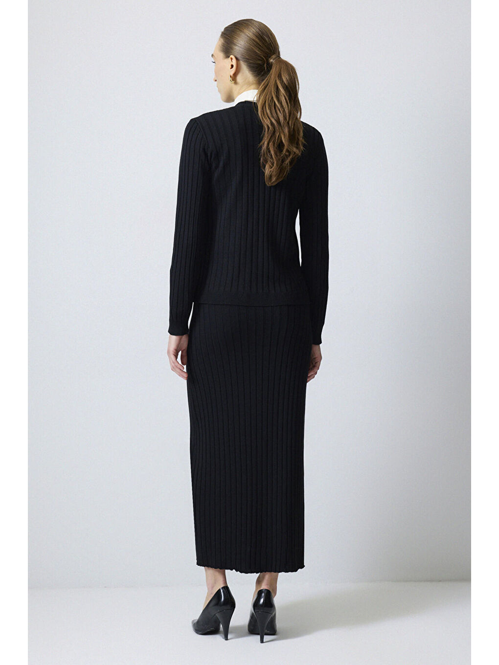 Siyah Hırka Etek Triko Takım-3