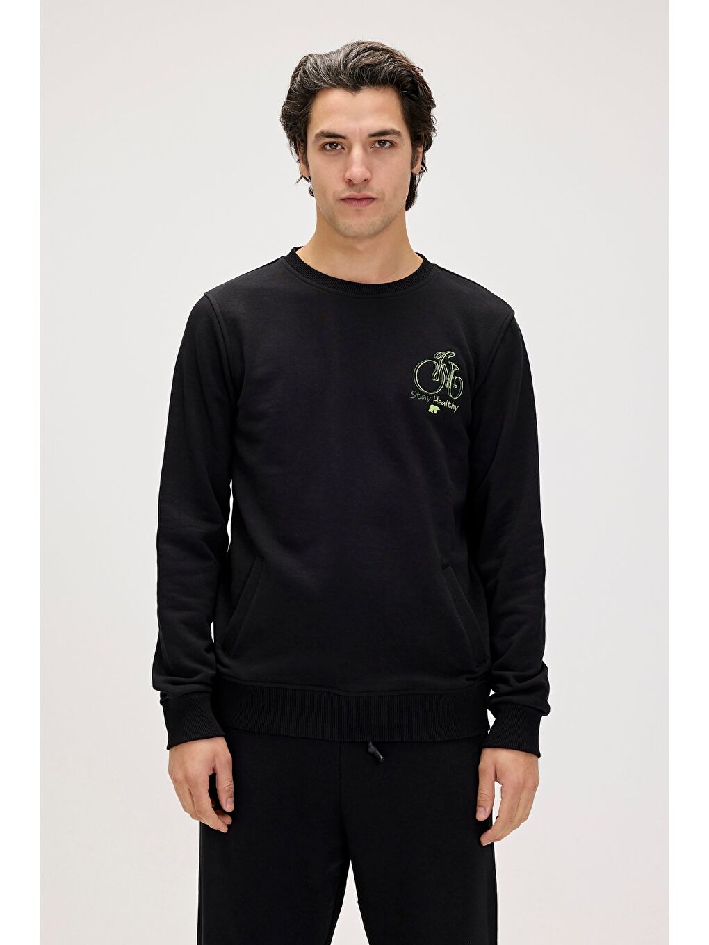 Bad Bear Siyah Runway Siyah Erkek Baskılı Sweatshirt