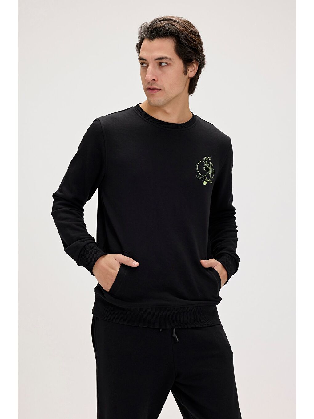 Bad Bear Siyah Runway Siyah Erkek Baskılı Sweatshirt - 2