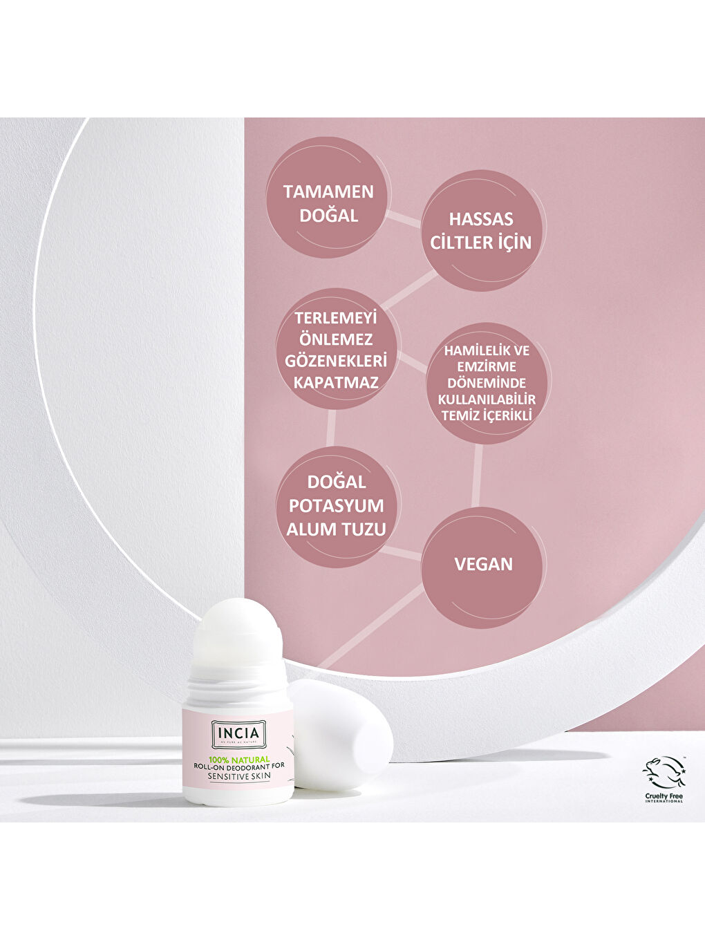 %100 Doğal Roll On Deodorant Hassas Ciltler İçin Ter Kokusu Önleyici Lekesiz 50 ml-3