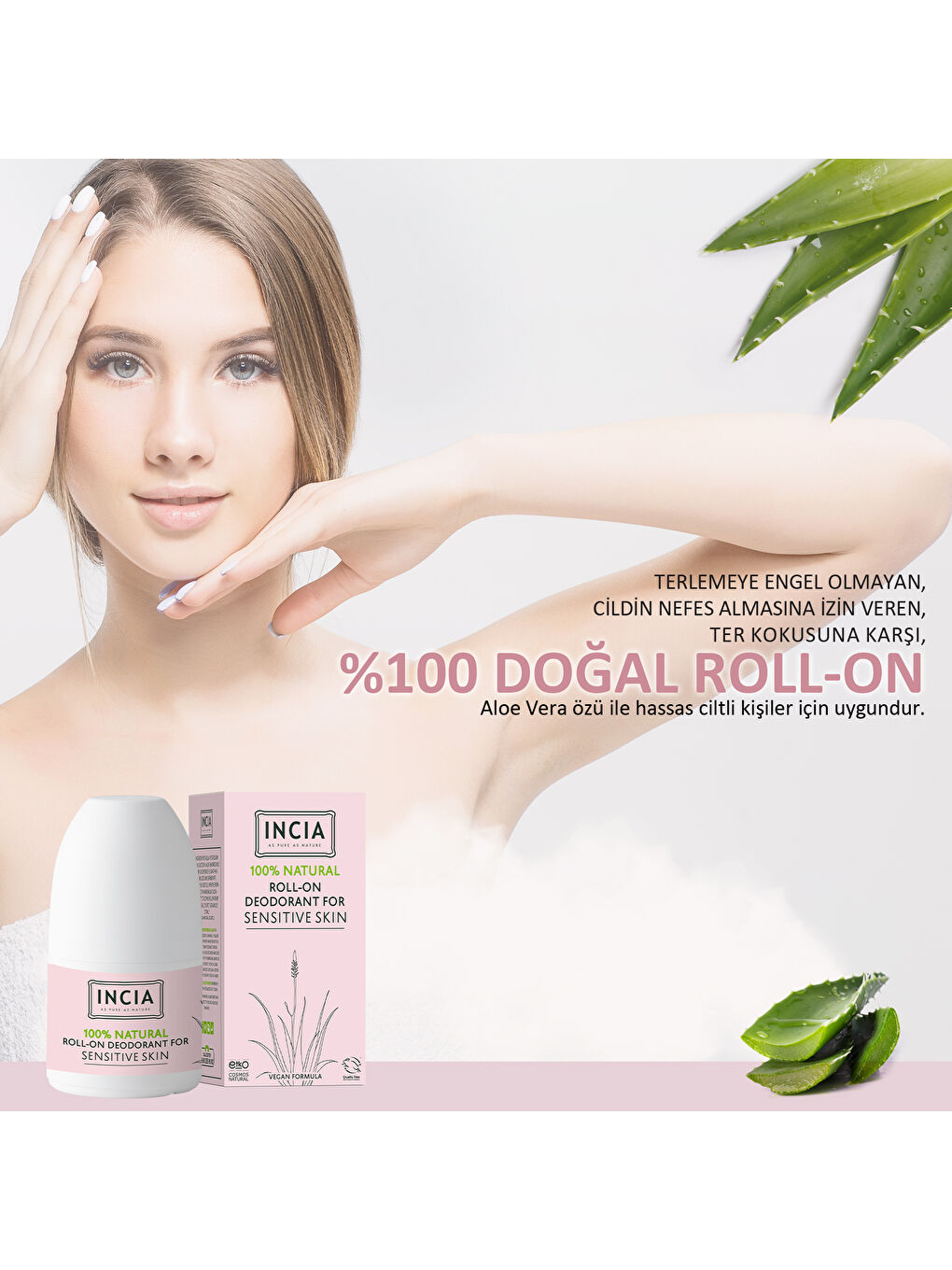 %100 Doğal Roll On Deodorant Hassas Ciltler İçin Ter Kokusu Önleyici Lekesiz 50 ml-4