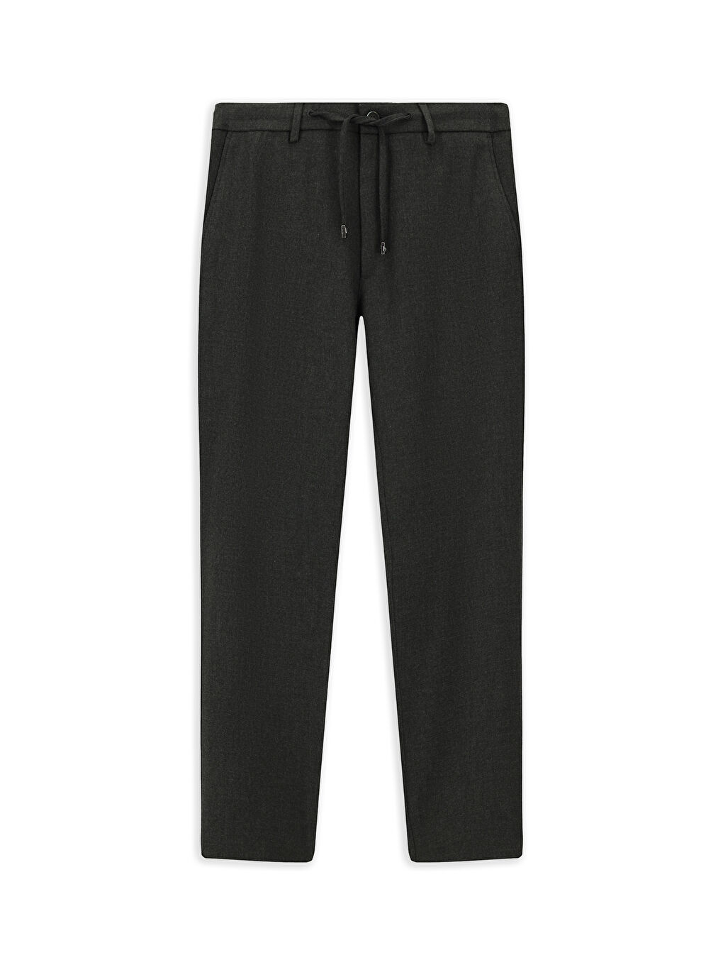 Gri Regular Fit Beli Lastikli İpli Elastanlı Pantolon