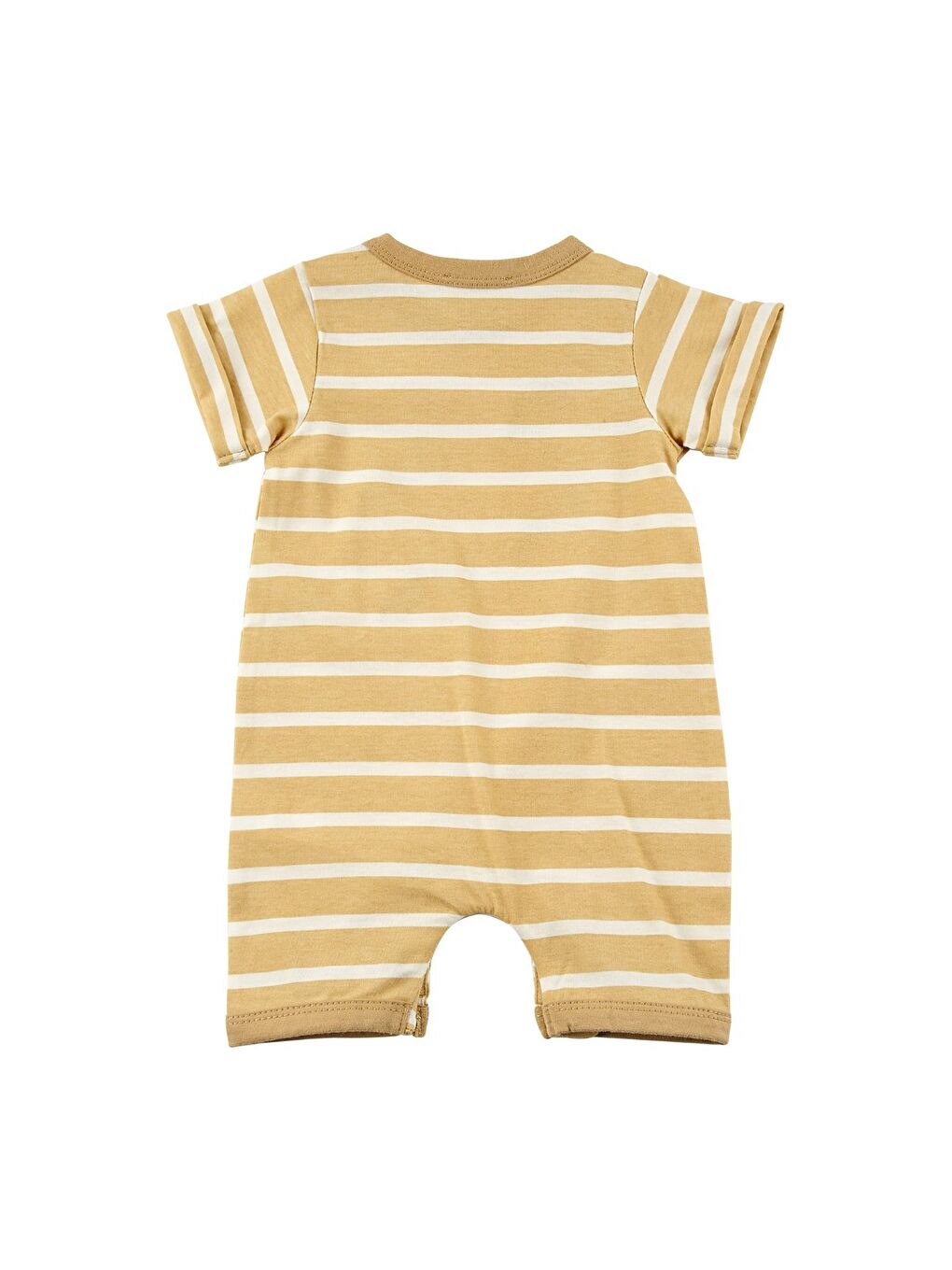 Bej Erkek Bebek Balık Baskılı Çizgili Tulum (3-24Ay)-3
