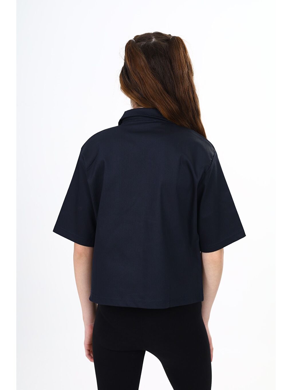 Lacivert Kız Çocuk Gömlek-5