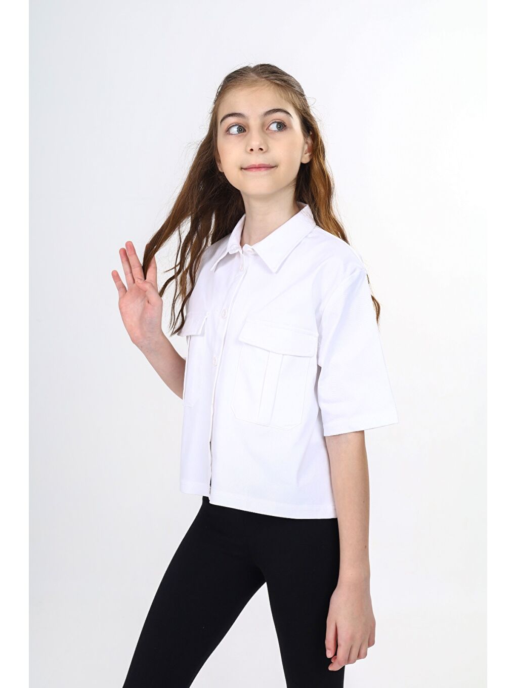 Beyaz Kız Çocuk Gömlek-2