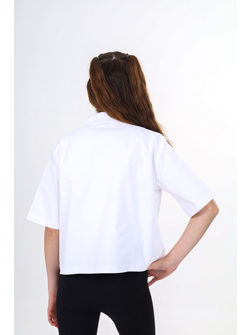 Beyaz Kız Çocuk Gömlek-4