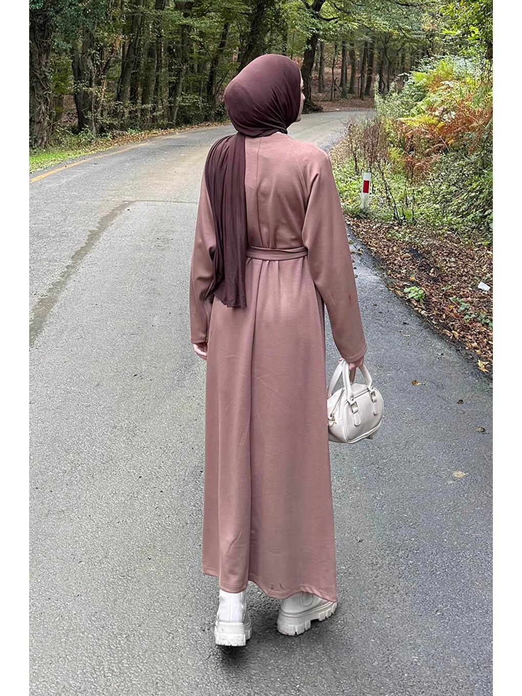 Kahverengi Arma Detaylı Elbise Soft Kahve-3