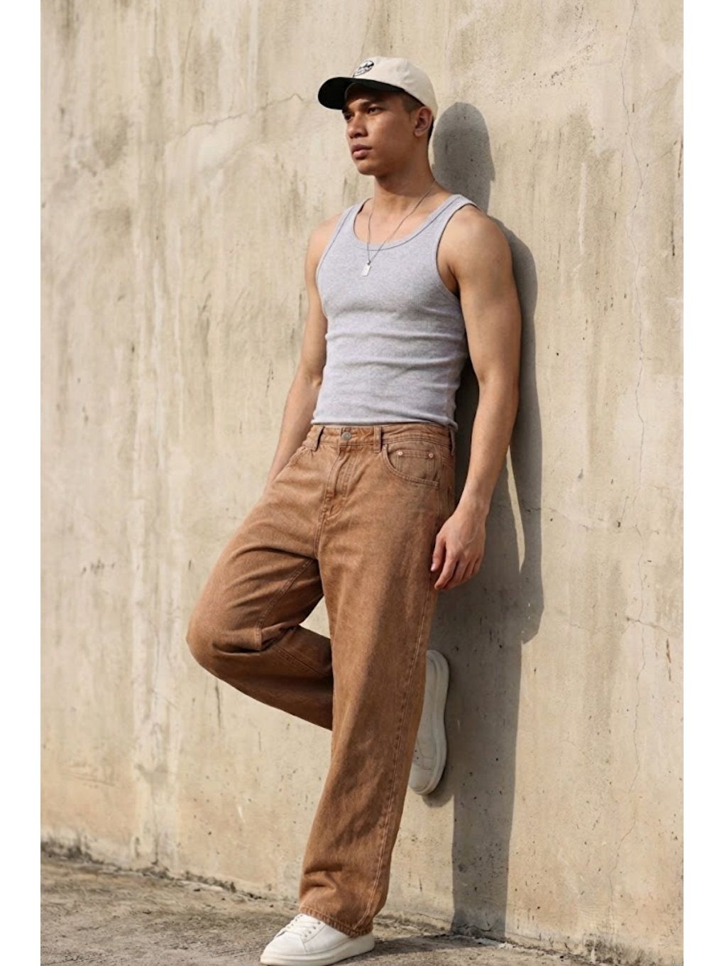 Kahverengi Erkek Relaxed Fit  5 Cepli Kiremit Jean Pantolon-3