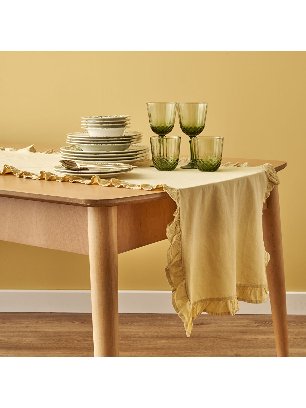 %100 Pamuk Elegance Runner Sarı (50x150 cm)