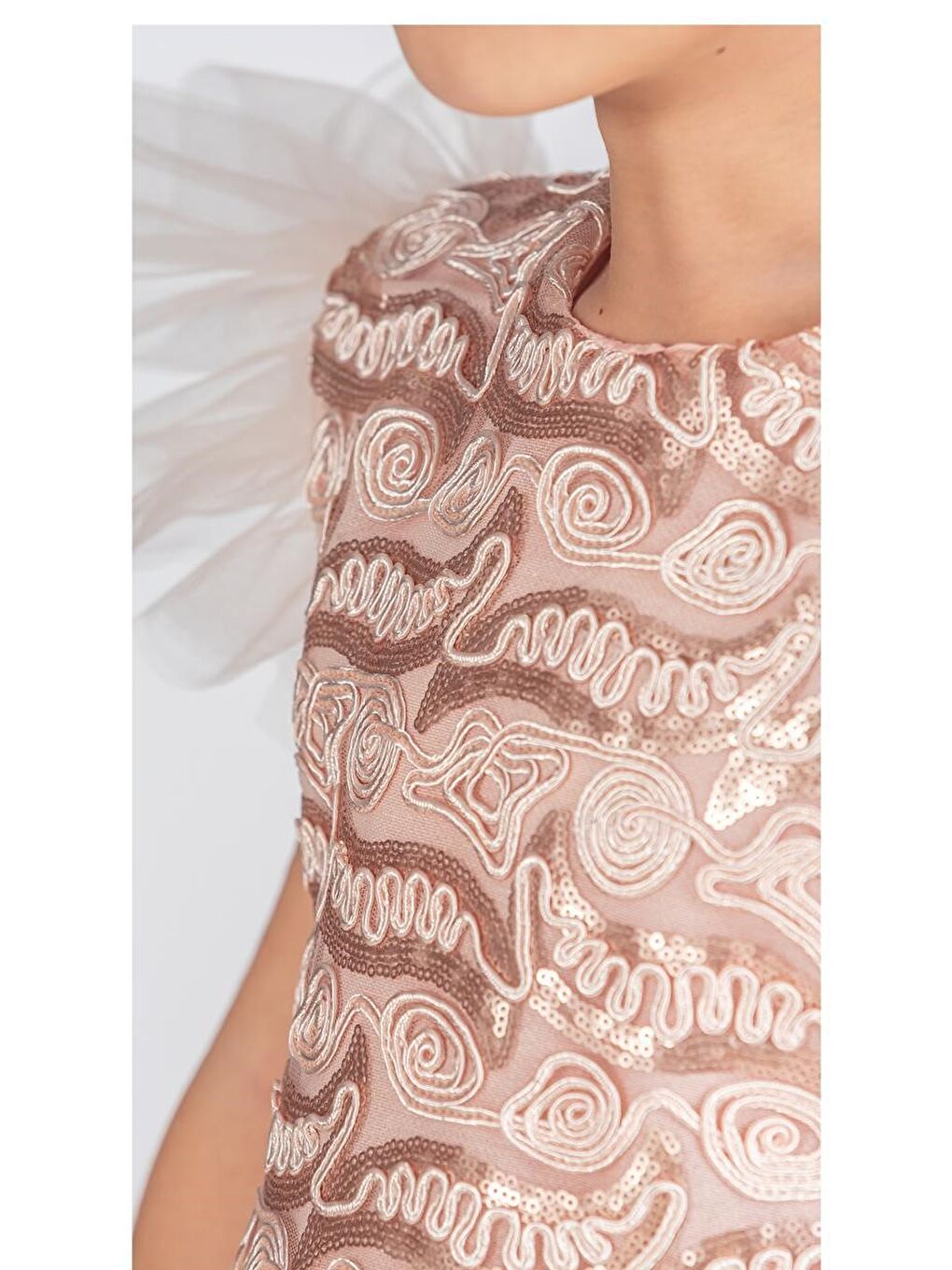 Pembe Tüllü Kız Çocuk KPL Elbise MNK0526-5