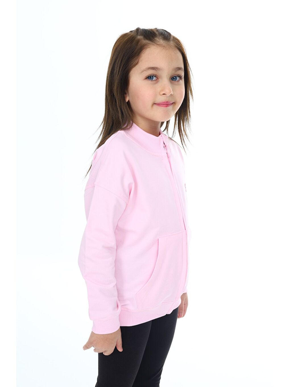 Pembe Kız Çocuk Baskılı Hırka-3