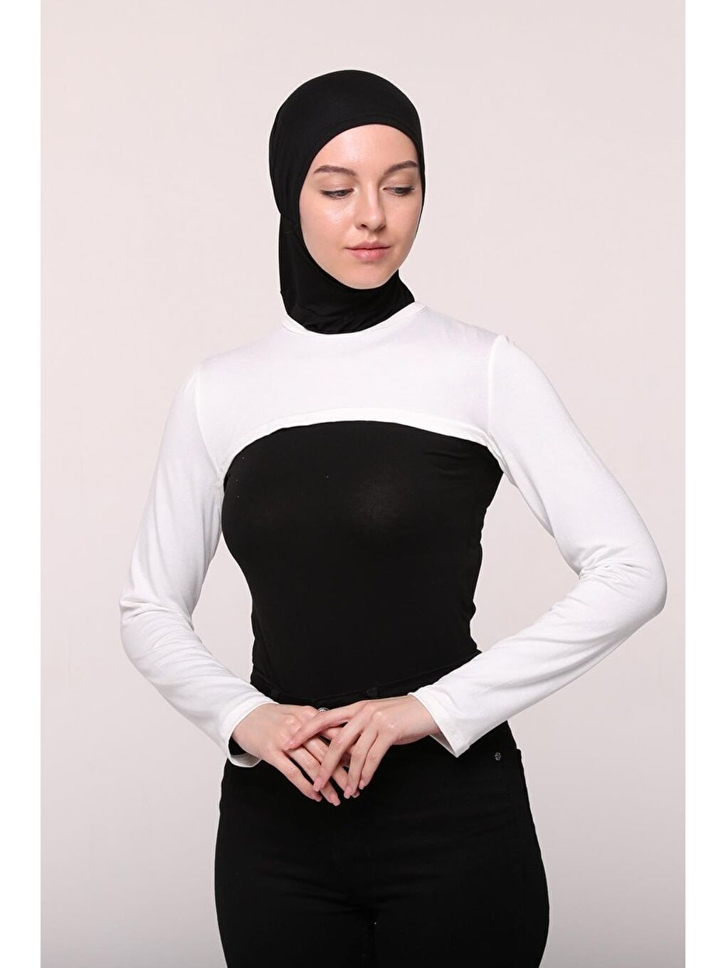 Altobeh Ekru Sıfır Yakalı Boyunluklu Kolluk